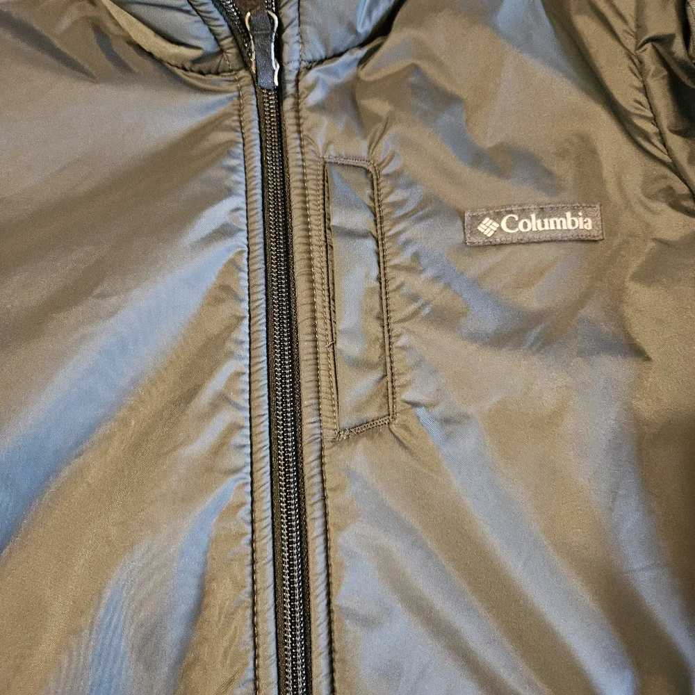 Columbia Sz M 10 12 Boys Gray Full Zip Stand Collar Zip Pocket Insulated Jacket